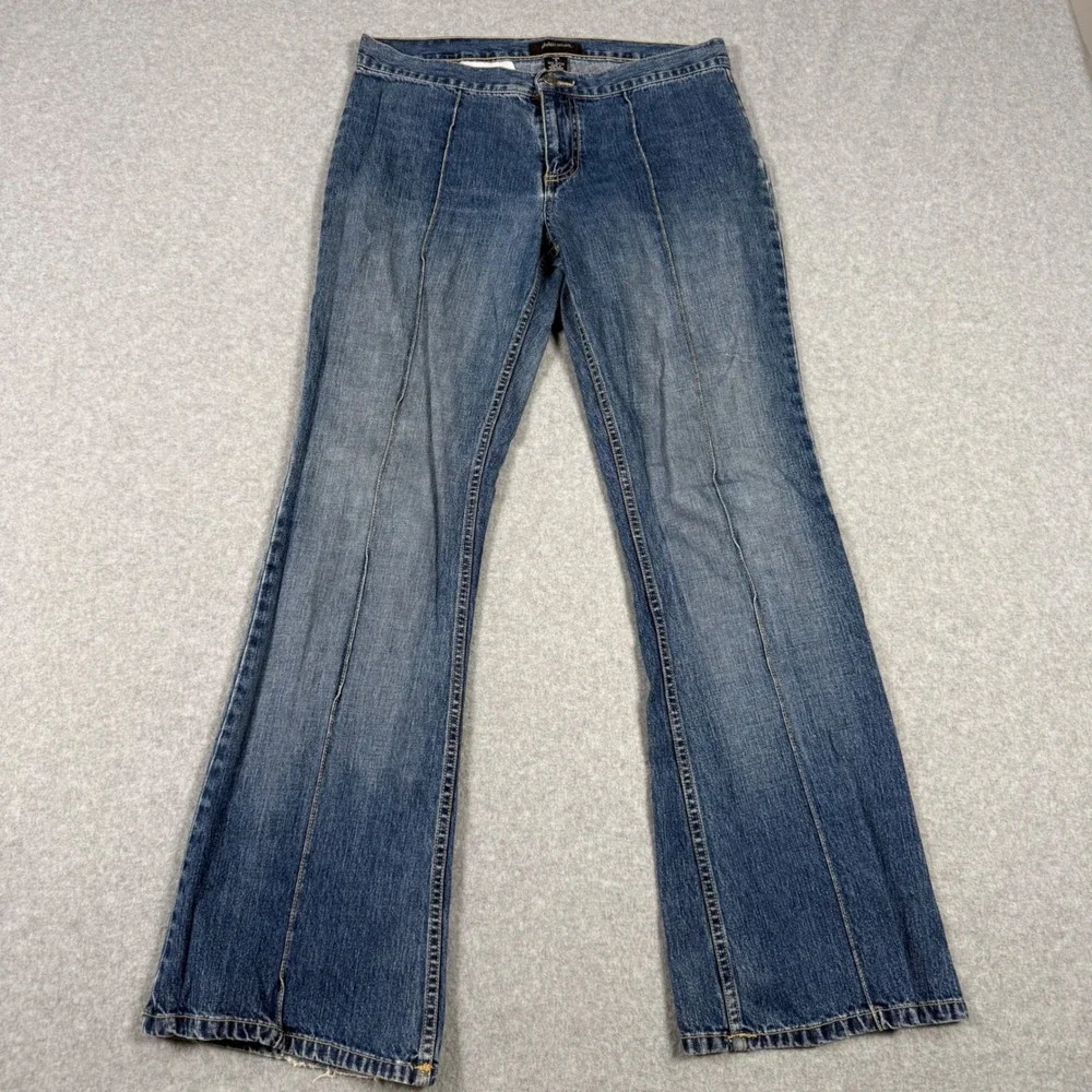 Xhilaration Vintage Y2K Flare Jeans Blue Seam Front Cotton Denim Size 5
